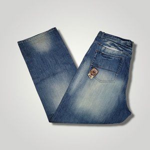 Akademiks Vintage Mens Blue Denim Jeans Distressed  Size 40 ~RN0100964